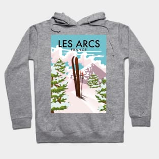 Les Arcs France travel ski poster Hoodie